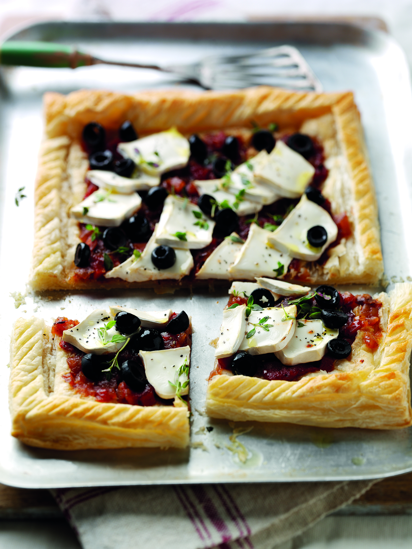 Goats Cheese and Puff Pastry Pizza with Tracklements Tomato Chutney