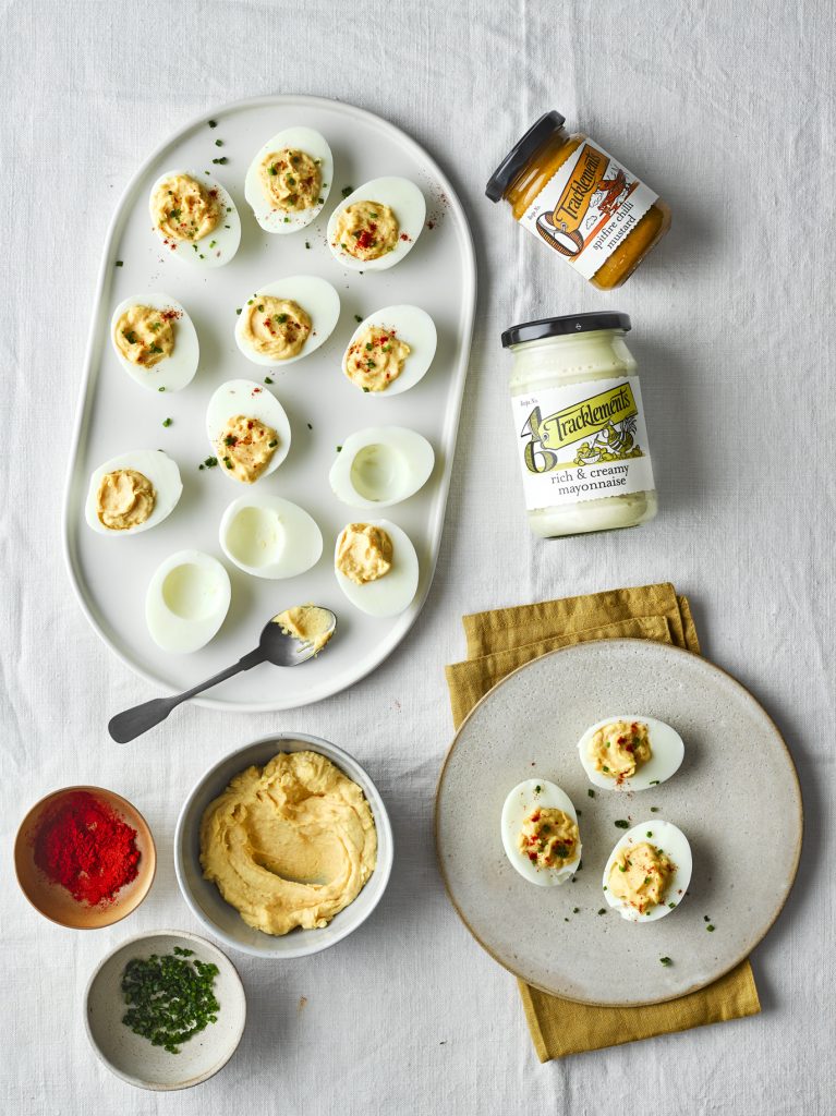 Devilled Eggs with Spitfire Chilli Mustard and Rich & Creamy Mayonnaise